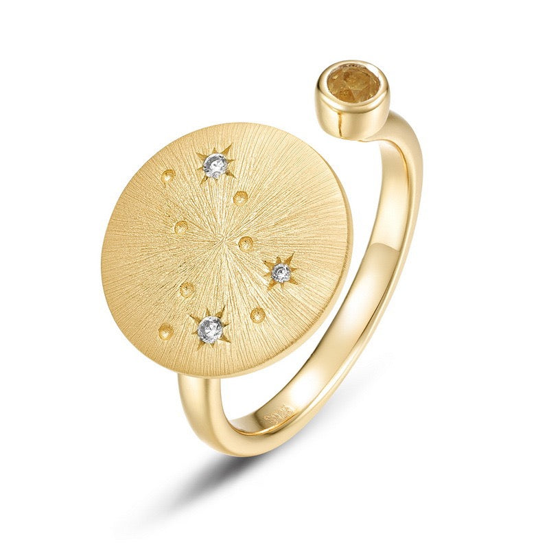 Zodiac Birthstone Open Rings