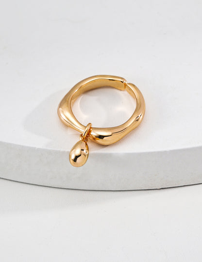 Fluid Teardrop Open Ring