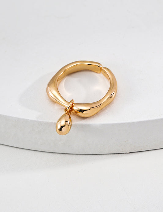 Fluid Teardrop Open Ring