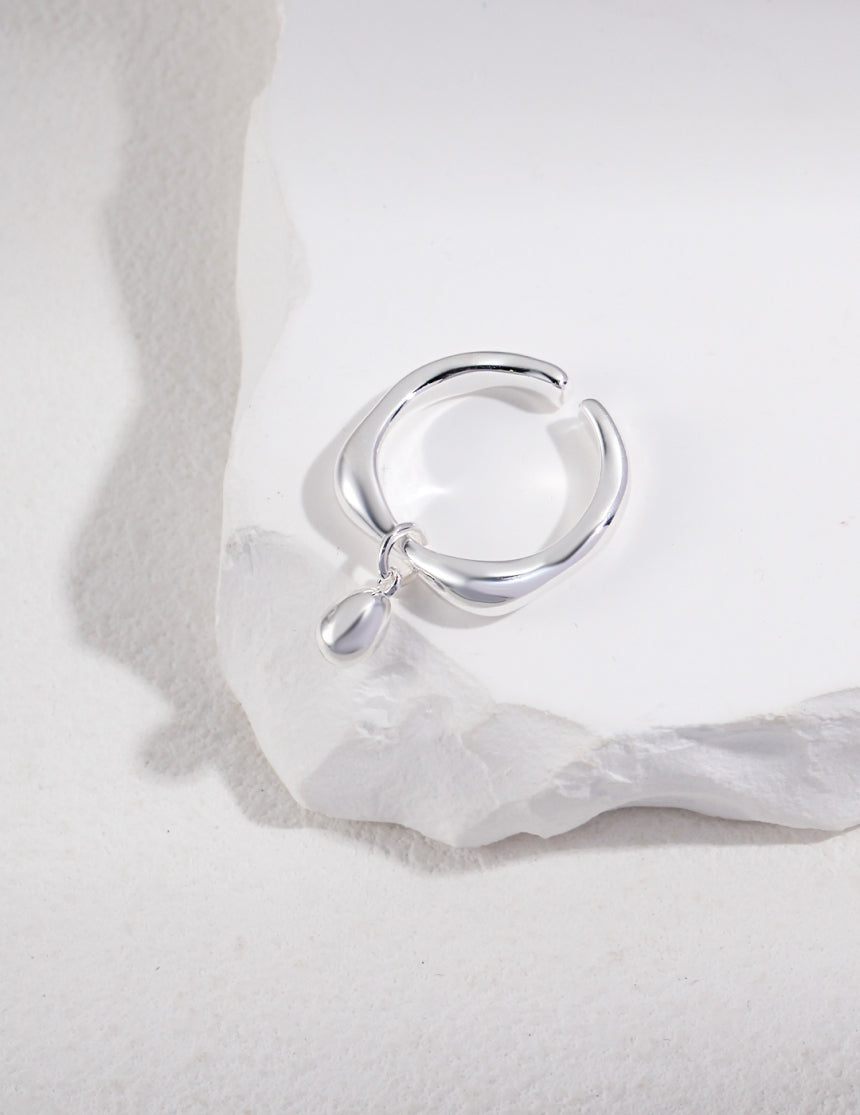 Fluid Teardrop Open Ring