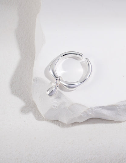 Fluid Teardrop Open Ring