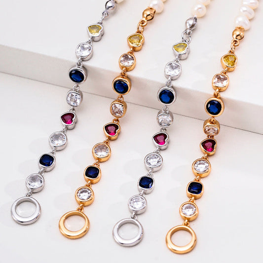 Multicolor CZ Freshwater Pearl Bracelet