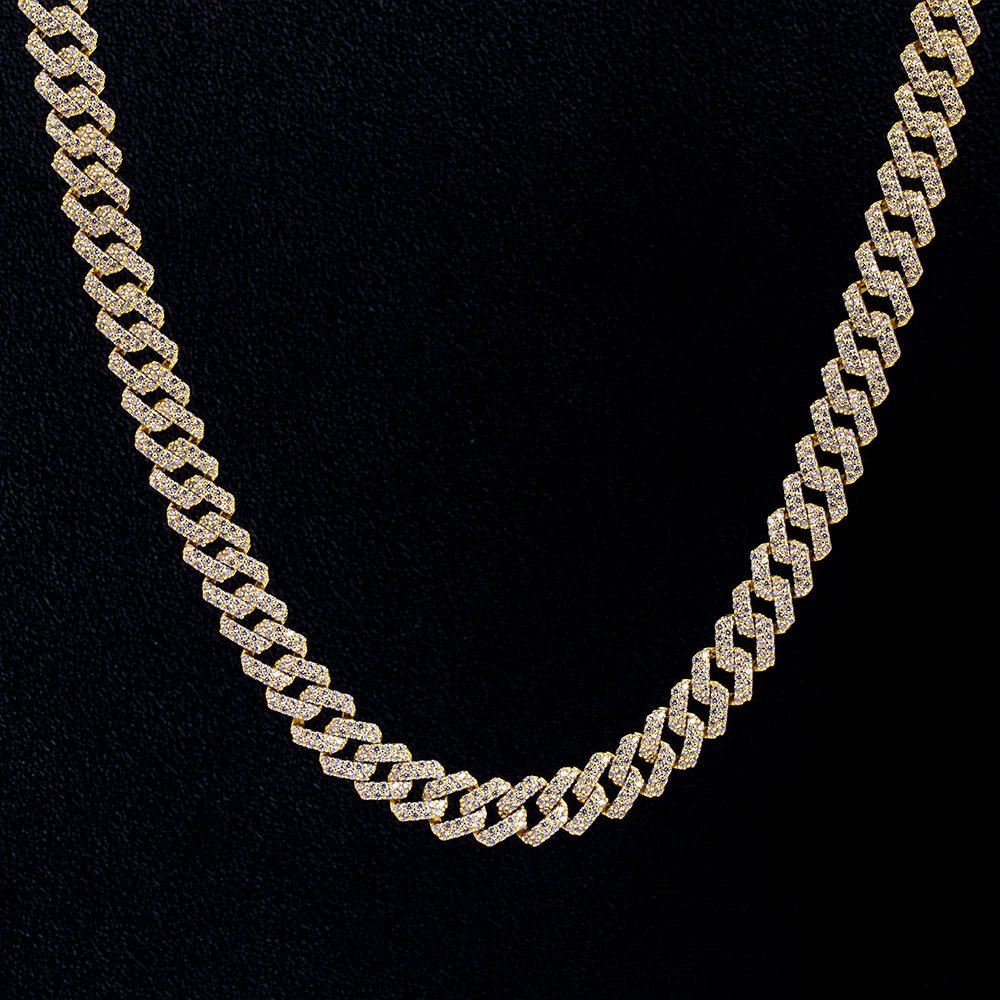 Triple Bundle - 10MM High Quality Cuban Prong Link Chain + Bracelet 925S w/ 1 ctw. Moissanite Studs - Stellis Jewelry